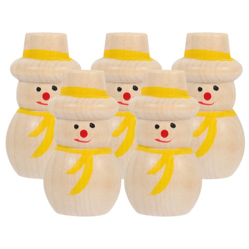 5pcs wooden snowman - wooden, dolls