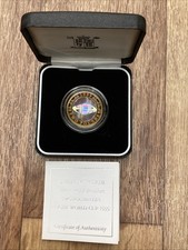 1999 Silver Proof Piedfort £2 Rugby World Cup Hologram Coin with COA. Read Desc