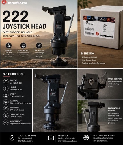 Manfrotto 222 joystick head - manfrotto,