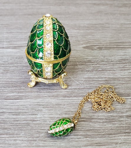 Egg shaped green enamel - egg,