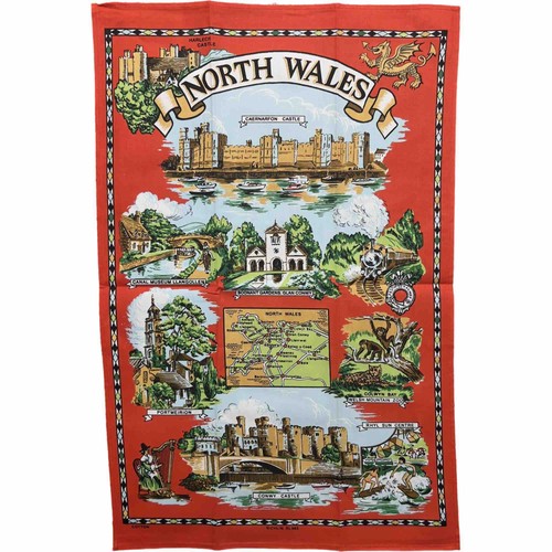 North wales cotton tea towel - wales,