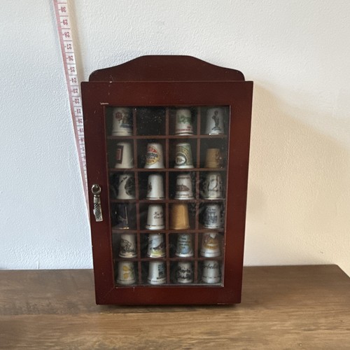 Vintage wooden thimble display - vintage,
