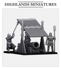 Gallia Bombard and Crew - Highlands Miniatures - Fantasy - 28mm or 32mm - Siege
