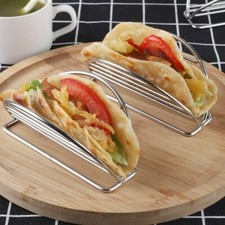 Stainless Steel Taco Holder Baking Tools Serve Tray for Barbecue Grill Home