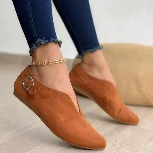 Ladies faux suede shoes - ladies,