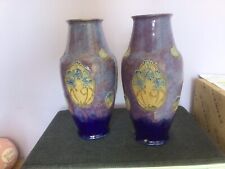 Pr Royal Doulton Art Nouveau Vases by Florrie Jones. Rare and Collectable c.1910