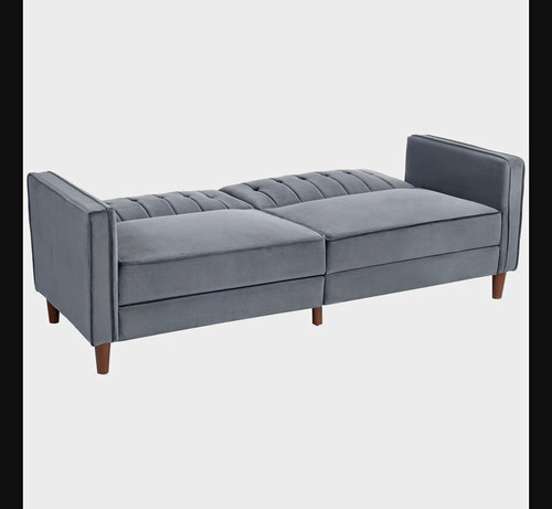Grey velvet seater - grey, 3-seater
