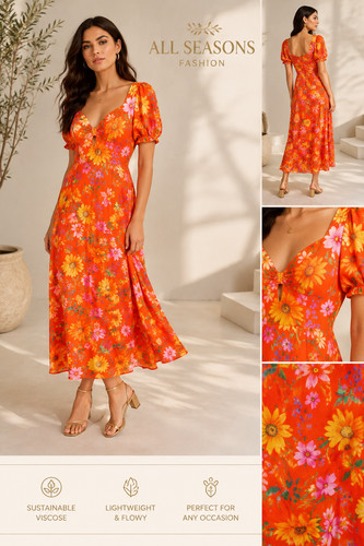 Monsoon orange embroidered - **monsoon,