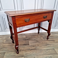 Antique Style Mahogany Console Desk Lamp Table Drawer - Georgian Revival - Wood