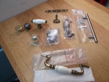 MIXED JOBLOT X 9, INTERNAL DOOR, DRAWER, HANDLES, PULLS, KNOBS, UNUSED LOW START