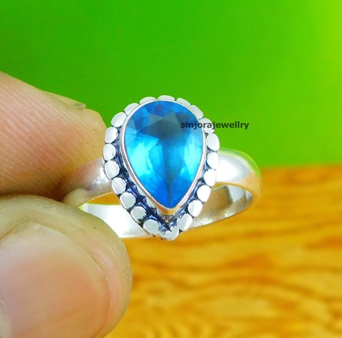 Blue topaz gemstone - topaz, 925