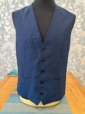 Next Waistcoat  Wedding Party Formal Work Cotton Casual Blue Size 42" (L4)