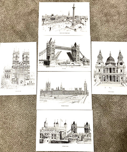 Vintage london landmarks art - landmarks,