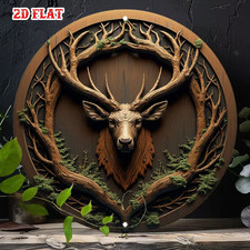 FOREST DEER - Round Metal