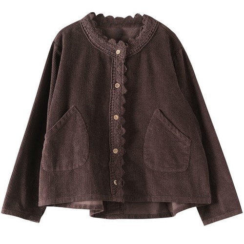 Women retro corduroy - corduroy, coat