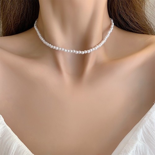 White pearl imitation - white,