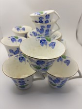 Colclough Tea Set. Forget me not pattern. 1930s Tea pot Tea Cups x6 Tea plates 