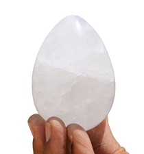 75MM White Azeztulite Quartz Crystal Egg Natural Healing Meditation Egg Deccor