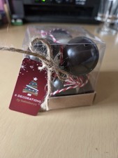 Box of 6 Christmas Pudding Christmas Tree Decorations. From Sainsbury's.