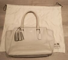 COACH Candace Legacy 19890 Carryall Cream White Leather Tote Satchel Handbag