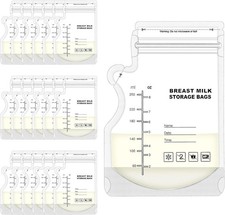 30-90Pcs Breast Milk Storage Bags, 240Ml No-Leak Disposable Pouches for Freezer