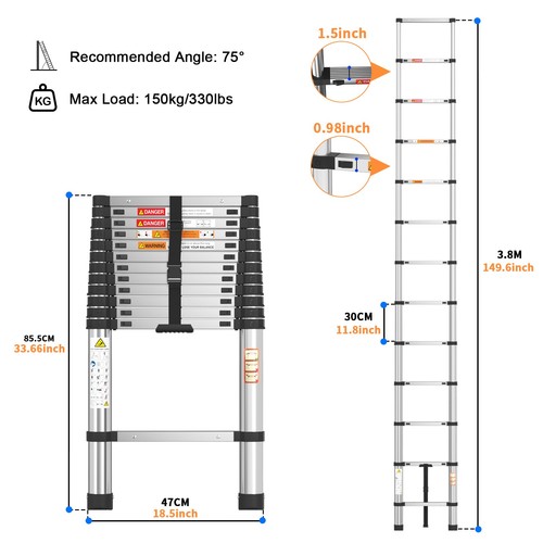 Telescopic ladder extendable - telescopic,