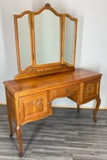 Dressing Table with Mirror Vintage French Louis Oak Vanity Table Makeup LOT 4055