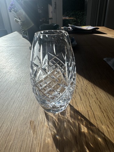 Crystal vase hand cut - crystal,