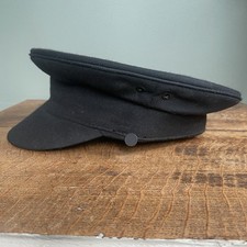 Vintage Laurence Corner black Military Naval Chaffeur Transport  Peaked Hat Cap