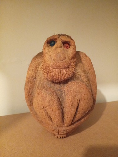 Vintage monkey coconut husk - monkey,