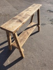 Rustic Reclaimed Solid Wood Console Table Scaffold Board Storage  *