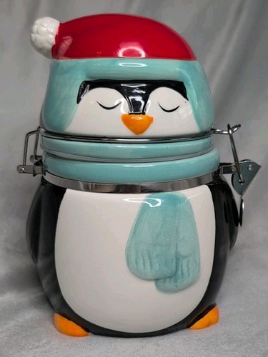 Penguin ceramic cookie jar - ceramic,