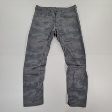 G STAR Mens Jeans Grey W34 L30 Camo A-Crotch Tapered Twisted Leg