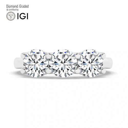 Round diamond trilogy ring 14k - round,