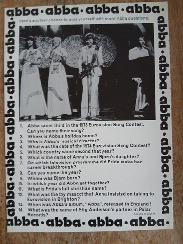 Abba article magazine - abba,