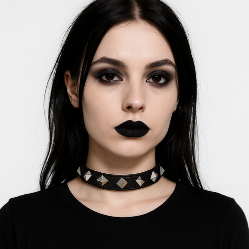 Studded collar choker - choker, necklace