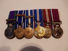 ELIZABETH II group 6 miniature medals mounted  IRELAND KOSOVO YUGOSLAVIA BARS 