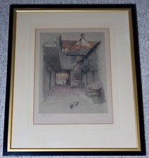 ANTIQUE CECIL ALDIN KINGS HEAD MALMESBURY CHROMOLITHOGRAPH SIGNED PRINT