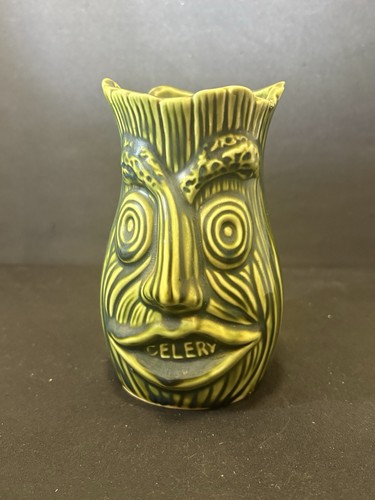 Vintage green unique pottery - vintage,