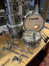 Sonor Drums AQ2 Safari Drum Kit With Added 8” Tom Tom Titanium Quartz Finish