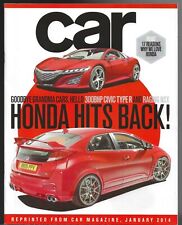 Honda Supplement 2014 UK Market Sales Brochure Car Civic Type R NSX