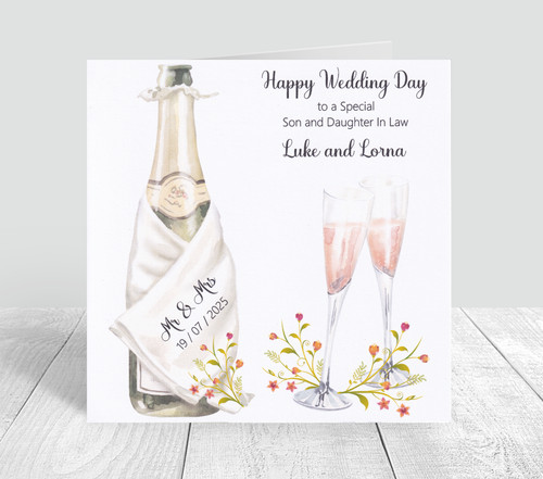 Personalised wedding day card - personalised,