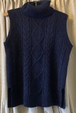 m and s, navy polo neck tank