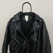 H&M Womens Bomber Leather