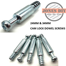 CAM LOCK DOWEL SCREW | 24MM & 34MM | FLAT PACK FURNITURE FIXING BOLT IKEA