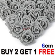50 Pcs Large 6CM Artificial Flowers Foam Rose Heads Wedding Party Decor Bouquet