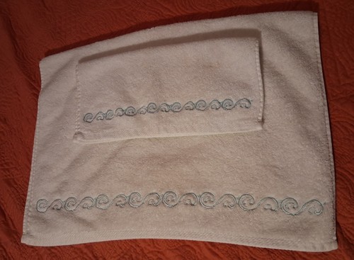 Hand towel and wash cloth - and,