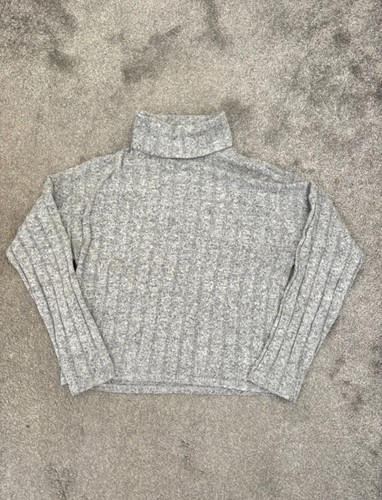 Grey turtleneck jumper - turtleneck,