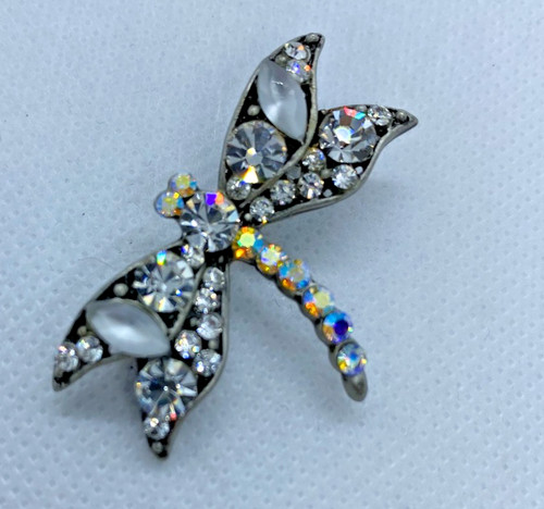 Vintage pewter tone rhinestone - tone,