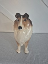 Vintage Lassie Brown Rough Collie Dog Ornament Porcelain 19cm